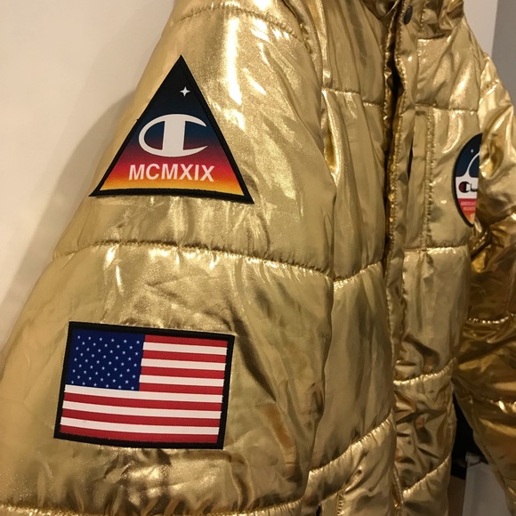 Champion Metallic Gold Puffer Jacket 